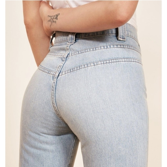 REFORMATION 70s Jean Skye Light Blue Straight Leg Retro Denim Size 24 - Picture 3 of 13